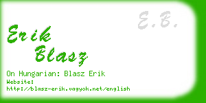 erik blasz business card